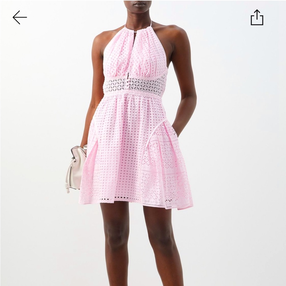 🔥 NWOT Self-portrait eyelet pink dress US 8